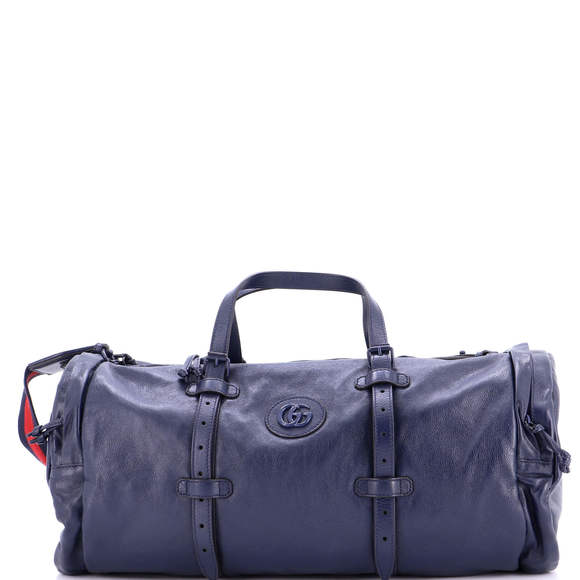 Gucci Double G Side Pocket Duffle Bag Leather - Picture 1 of 5